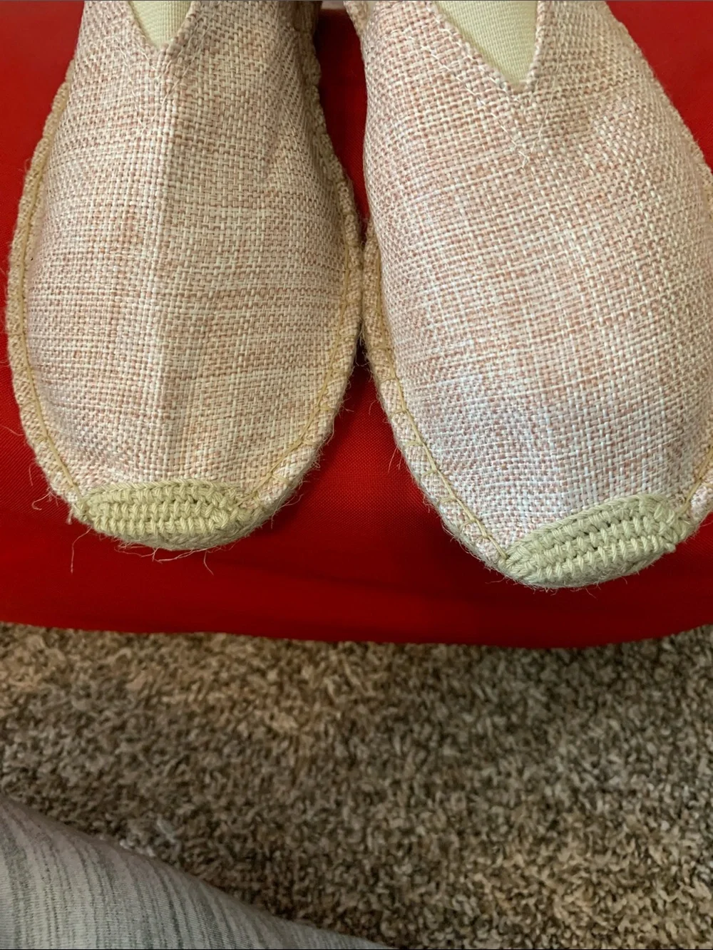 Men’s Casual Slip-On Espadrilles in Light Peach